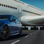 side-view-luxury-sports-car-runway-with-airplane