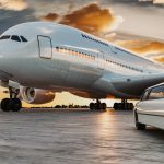 vip-car-is-parked-runway-there-was-plane-parked-side-3d-render-illustration